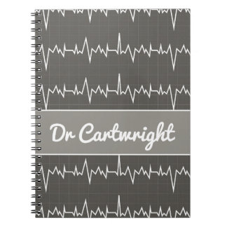 Name des Arztes Ekg EKG Medizinisches Herzgeschenk Notizblock