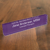 Name des Arztes Lila Weiße Ärztekammer Namensplakette (Seite)