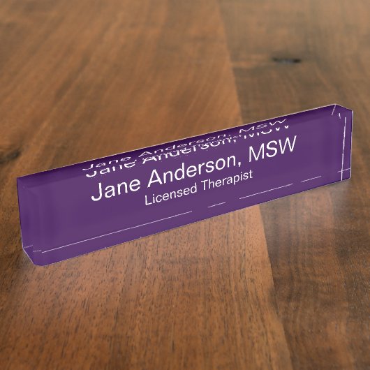 Name des Arztes Lila Weiße Ärztekammer Namensplakette (Seite)