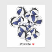 Name des Athleten auf dem Haufen blauer schwarzer Aufkleber (Blatt)