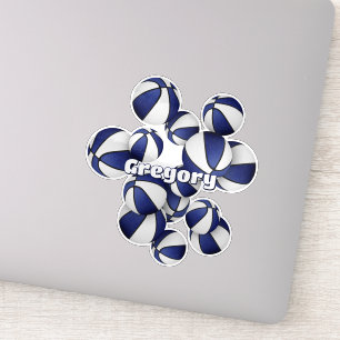 Name des Athleten auf einem Cluster aus blauen und Aufkleber