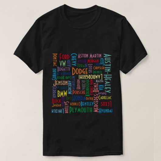 Name des Autos Puzzle T - Shirt (Design vorne)