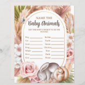 Name des Baby Animals Baby Shower Game (Vorne/Hinten)