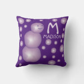 Name des Baby Initial Lila Snowman 3D Ball Moon Do Kissen (Rückseite)