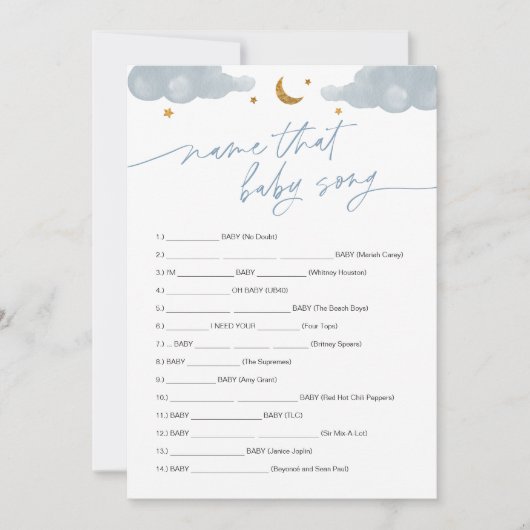 Name des Baby Song Game Twinkle Little Star Einladung (Vorderseite)