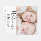 Name des Babys, das ein Foto hat Fleecedecke (Vorderseite (Horizontal))
