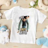 Name des Babys Modernes, einfaches Grunge Custom B Baby T-shirt
