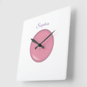 Name des Babys personalisiert, Kinderzimmer, Kinde Quadratische Wanduhr (Winkel)
