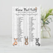 Name des Babyspiels Einladung (Stehend Vorderseite)