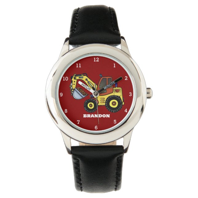 Name des Baggergrabens für Kinder Armbanduhr (Vorderseite)