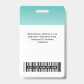 Name des Bar des Aqua Employee Foto Ausweis (Rückseite)