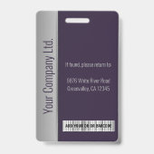 Name des Bar für benutzerdefinierte Mitarbeiter-Fo Ausweis (Back)