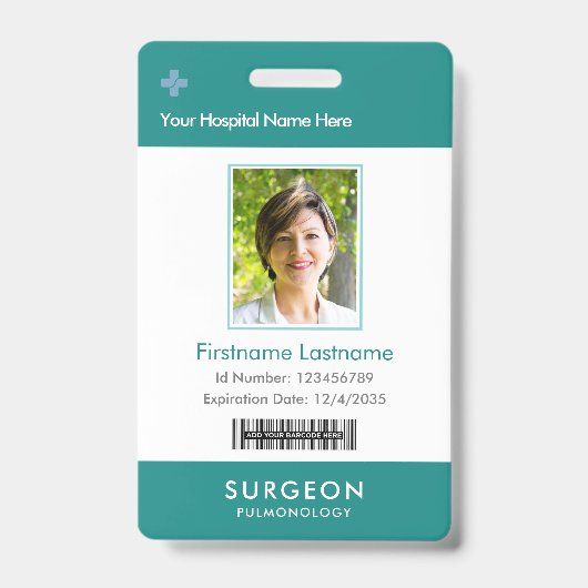 Name des Bar für das benutzerdefinierte Doctor-Fot Ausweis (Vorderseite)