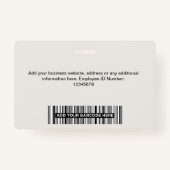 Name des Bar für das benutzerdefinierte Foto Ausweis (Rückseite)