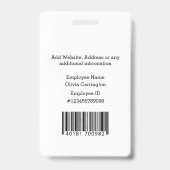 Name des Bar für das benutzerdefinierte Foto Ausweis (Rückseite)