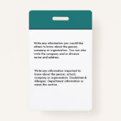 Name des Bar für das Logo des benutzerdefinierten Ausweis (Rückseite)