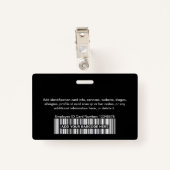 Name des Bar für das Schwarze Mitarbeiter-Foto ode Ausweis (Rückseite mit Klammer)