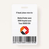 Name des Bar-Logos des medizinischen Mitarbeiter-F Ausweis (Rückseite)
