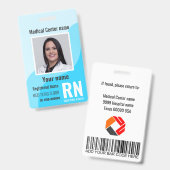 Name des Bar-Logos des medizinischen Mitarbeiter-F Ausweis (Vorder- & Rückseite)