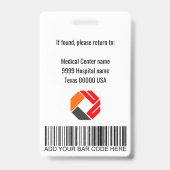 Name des Bar-Logos des medizinischen Mitarbeiter-F Ausweis (Rückseite)
