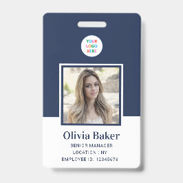 Name des Barcode-Firmenlogos für moderne Navy Blue Ausweis