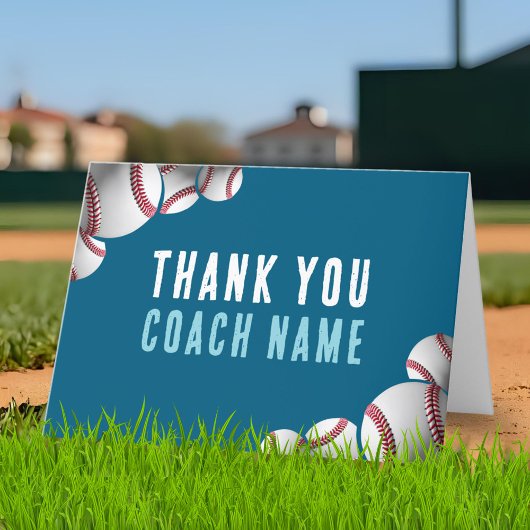 Name des Baseball-Coaches Dankeskarte