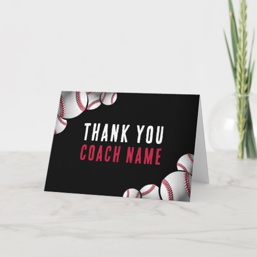 Name des Baseball-Coaches Dankeskarte (Vorderseite)
