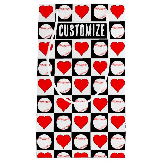 Name des Baseball-Players oder Personalisierter Te Kleine Geschenktüte (Vorderseite)