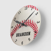 Name des Baseball-Players Personalisiert  Runde Wanduhr (Winkel)