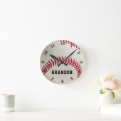 Name des Baseball-Players Personalisiert Runde Wanduhr (Zuhause)