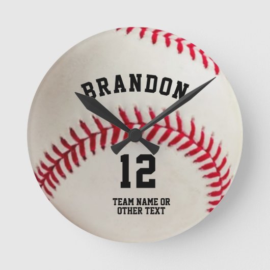 Name des Baseball-Players Personalisiert Runde Wanduhr (Vorderseite)