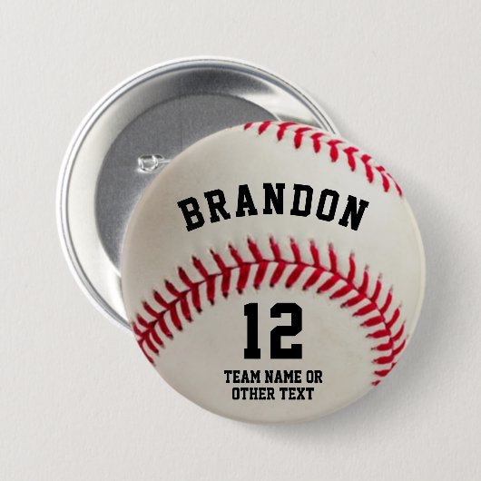 Name des Baseball-Spielers Button (Vorne & Hinten)