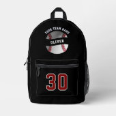 Name des Baseball-Spielers Team Name Sports Bedruckter Rucksack (Vorderseite)