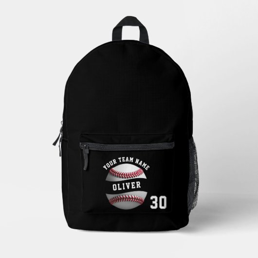 Name des Baseball-Spielers Team Name Sports Bedruckter Rucksack (Vorderseite)