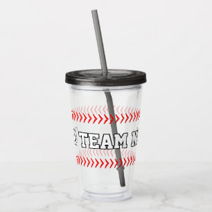 Name des Baseball-Teams, des Coaches oder des Lüft Acryltrinkbecher