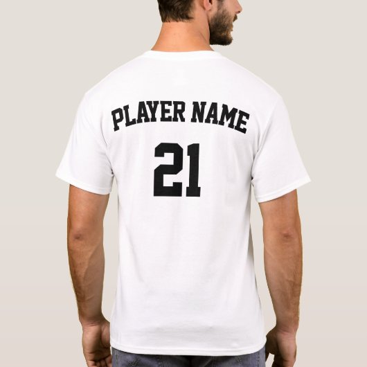 Name des Baseball-Teams, Name des Players und Numm T-Shirt (Rückseite)