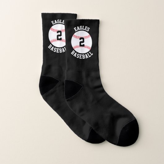 Name des Baseball-Teams und Spielernummer benutzer Socken (Paar)