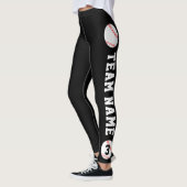 Name des Baseball-Teams und Spielernummer Leggings (Links)