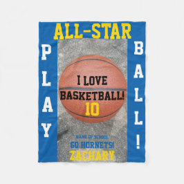 Name des Basketball Medium Blue Mannschaftsnamens Fleecedecke