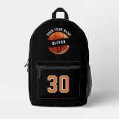 Name des Basketball-Spielers Team Name Sport Bedruckter Rucksack (Vorderseite)