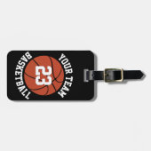 Name des Basketballteams, Spielernummer und Farbe Gepäckanhänger (Vorderseite horizontal)