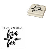 Name des Bauern "Bauernhof auf Gabel" Gummistempel (Stempel)