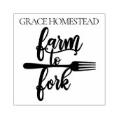 Name des Bauern "Bauernhof auf Gabel" Gummistempel (Prägung)