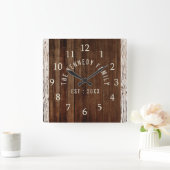 Name des Bauernhauses Quadratische Wanduhr (Zuhause)