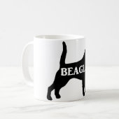 Name des Beagle Silhouette.png Kaffeetasse (Vorderseite Links)