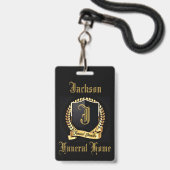 Name des Beerdigungsdirektors Ausweis (Vorderseite mit Lanyard)