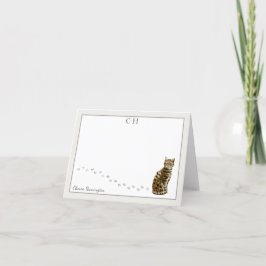 Name des bengalischen katzengrauen Monogramms Dankeskarte