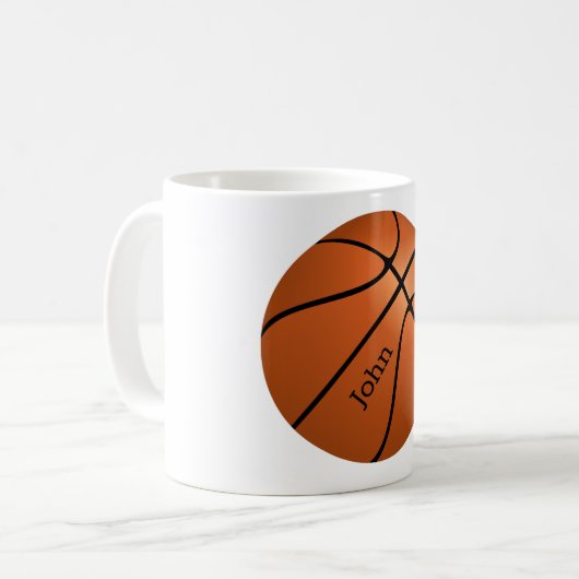 Name des benutzerdefinierten Basketball-Spielers Kaffeetasse (Vorderseite Links)