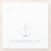 Name des benutzerdefinierten Bootes nautischer Ank Glasuntersetzer (Rückseite)