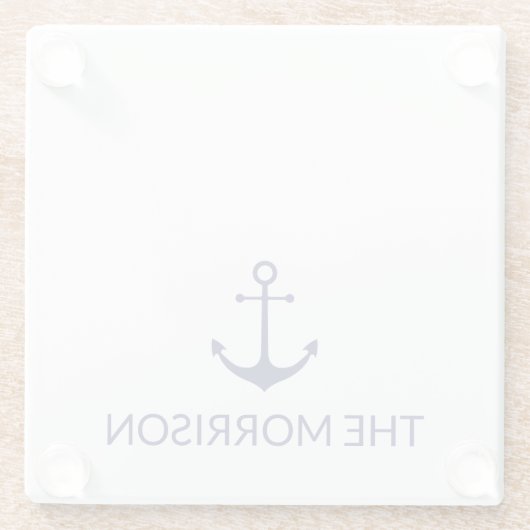 Name des benutzerdefinierten Bootes nautischer Ank Glasuntersetzer (Rückseite)